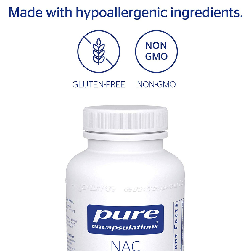 N-ацетилцистеин / NAC, Pure Encapsulations, 600 мг, 180 капсул