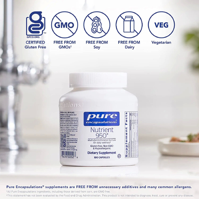 Мультивитамины и минералы / Nutrient 950, Pure Encapsulations, 180 капсул