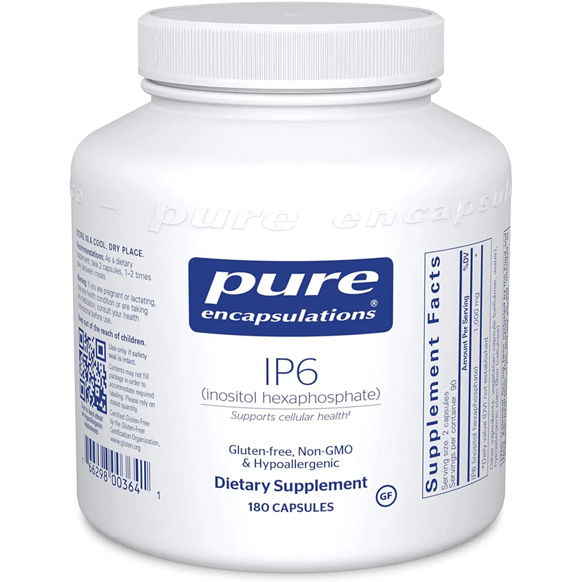 ИФ6 (инозитол гексафосфат) / IP6 (Inositol Hexaphosphate), Pure Encapsulations, 500 мг, 180 капсул