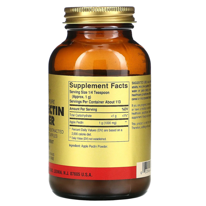 Яблочный пектин / Apple Pectin Powder, Solgar, 1000 мг, 113.4 г