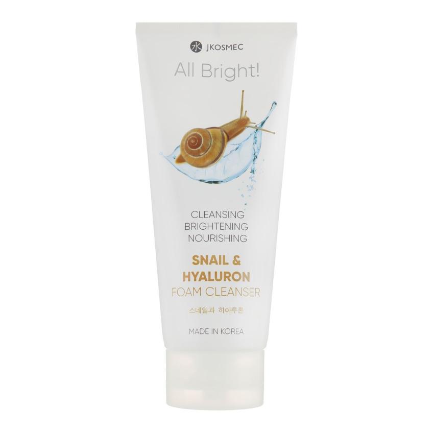 Пенка для умывания с муцином улитки и гиалуроном Jkosmec All Bright Basic Snail And Hyaluron Foam Cleanser