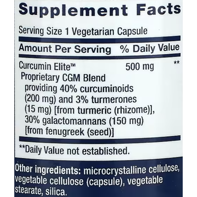 Экстракт куркумы / Curcumin Elite Turmeric Extract, Life Extension, 500 мг, 30 капсул