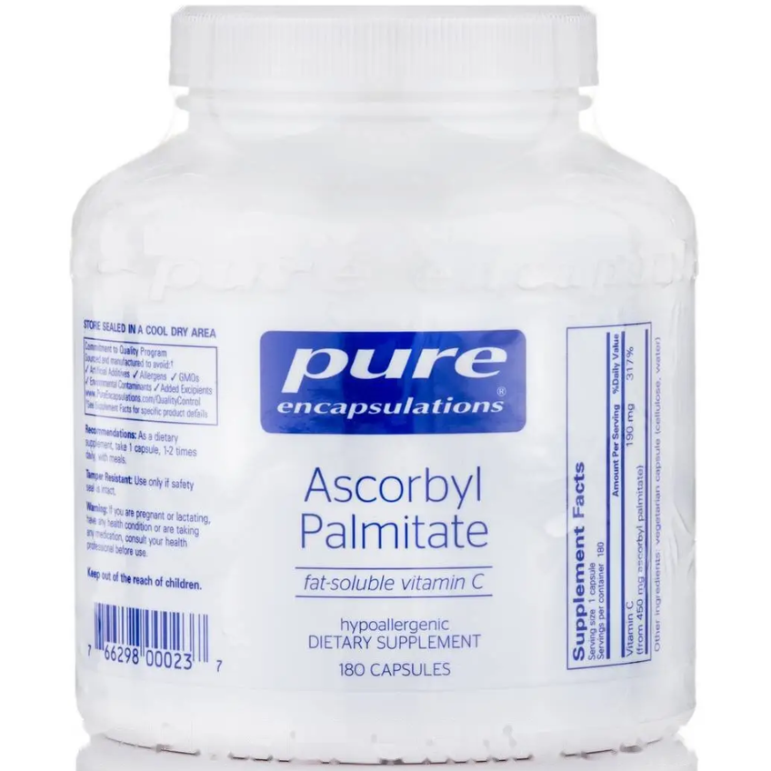 Аскорбилпальмитат / Ascorbyl Palmitate, Pure Encapsulations, 190 мг, 180 капсул