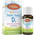 Рідкий вітамін D3 для немовлят / Baby's Super Daily D3, Carlson Labs, 10 мкг, 10.3 мл