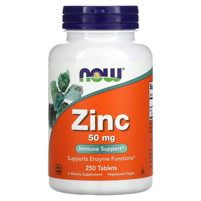 Цинк глюконат / Zinc Gluconate, Now Foods, 50 мг, 250 таблеток