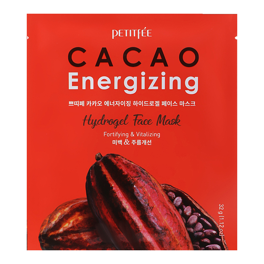 Гидрогелевая тонизирующая маска для лица с экстрактом какао Petitfee Cacao Energizing Hydrogel Face Mask