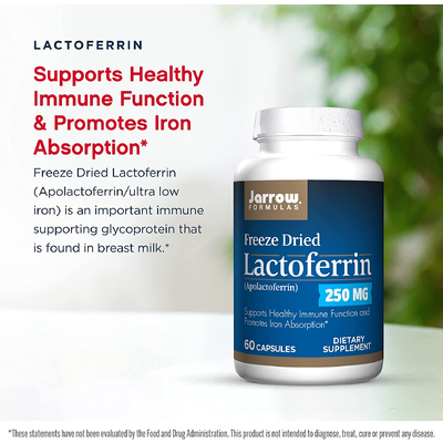 Лактоферрин сублимированный / Lactoferrin, Jarrow Formulas, 250 мг, 60 капсул