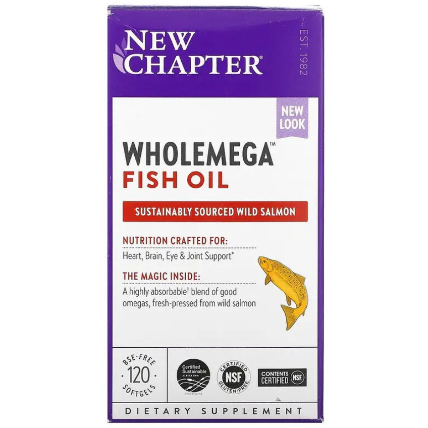 Рыбий жир / Wholemega, New Chapter, 120 гелевых капсул