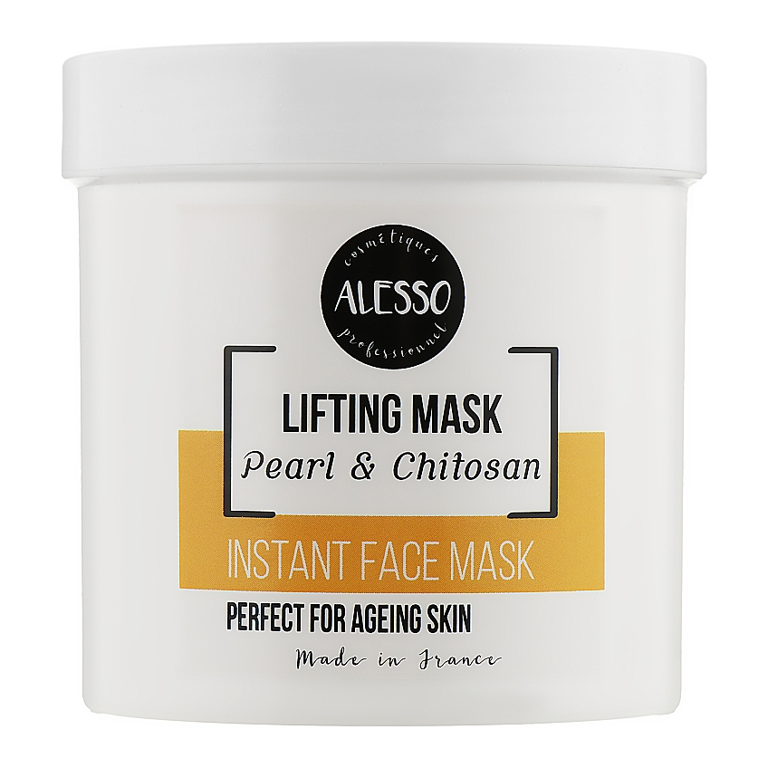 Перлинна альгінатна маска розчинна для обличчя з ліфтинг-ефектом Alesso Professionnel Pearl & Chitosan Lifting Mask