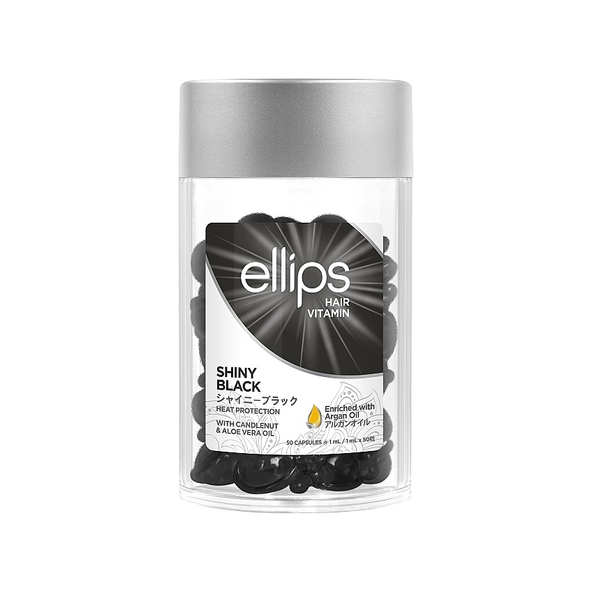 Витамины для волос «Ночное сияние» с ореховым маслом кукуи и алоэ вера Ellips Hair Vitamin Shiny Black with Kemeri & Aloe Vera Oil