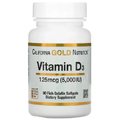 Вітамін D3 125 мкг 5000МО California Gold Nutrition D3