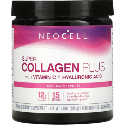 Коллаген с витамином C и гиалуроновой кислотой / Super Collagen Plus, Neocell, 195 г