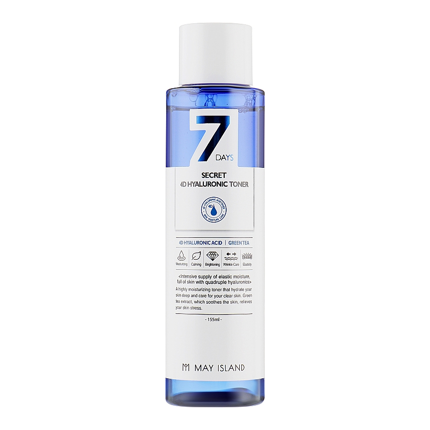 Увлажняющий тонер с 4 видами гиалуроновой кислоты May Island 7 Days Secret 4D Hyaluronic Toner