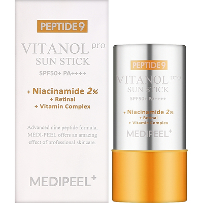 Солнцезащитный стик с пептидами и витаминным комплексом Medipee Peptide 9 Vitanol Sun Stick Pro SPF 50+