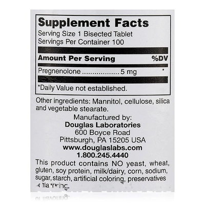 Прегненолон / Pregnenolone, Douglas Laboratories, 5 мг, 100 таблеток