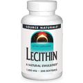 Лецитин / Lecithin, Source Naturals, 1200 мг, 200 гелевих капсул