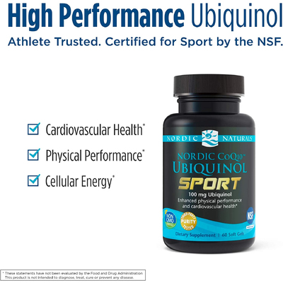 Убихинол Q10 для спортсменов / CoQ10 Ubiquinol Sport, Nordic Naturals, 100 мг, 60 гелевых капсул