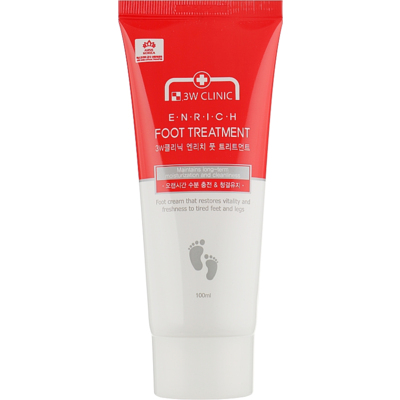 Восстановительный крем для усталых ног 3W Clinic Enrich Foot Treatment
