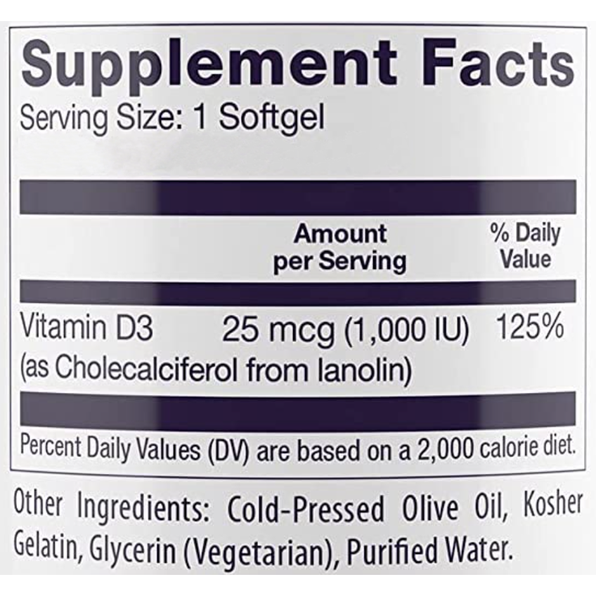 Витамин D3 / Vitamin D3, Healthy Origins, 25 мкг, 90 гелевых капсул