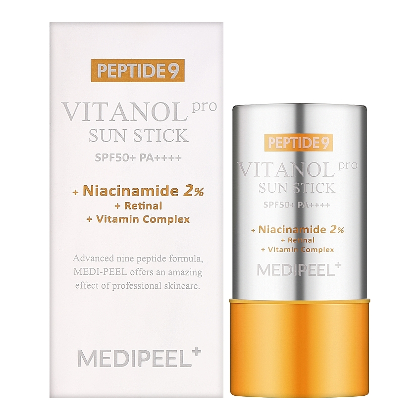 Солнцезащитный стик с пептидами и витаминным комплексом Medipee Peptide 9 Vitanol Sun Stick Pro SPF 50+
