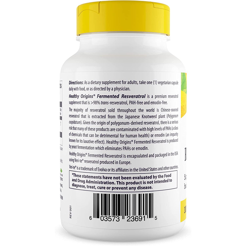Ресвератрол с экстрактом красного вина / Resveratrol Trans-Resveratrol, Healthy Origins, 300 мг, 60 капсул