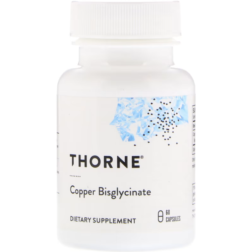Бисглицинат меди / Copper Bisglycinate, Thorne Research, 2 мг, 60 капсул