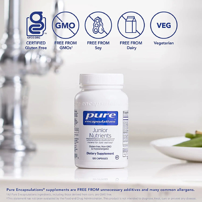 Мультивитамины для детей / Junior Nutrients, Pure Encapsulation, 120 капсул