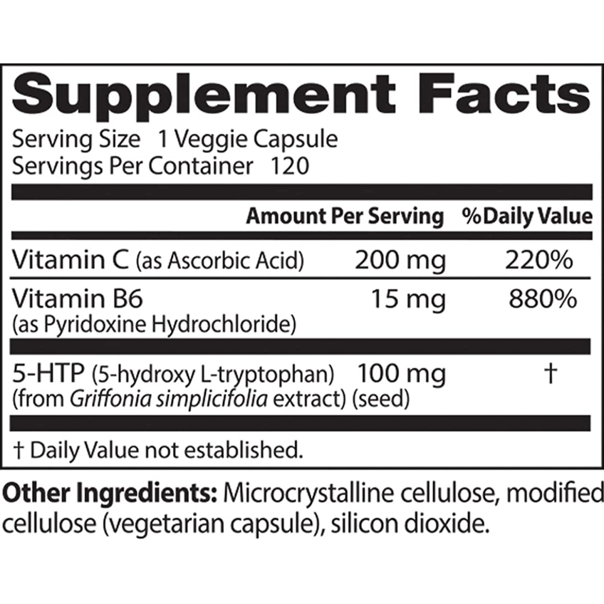 5-гидрокситриптофан обогащен витаминами B6 и C / 5-HTP Enhanced with Vitamins B6 & C, Doctor's Best, 100 мг, 120 капсул