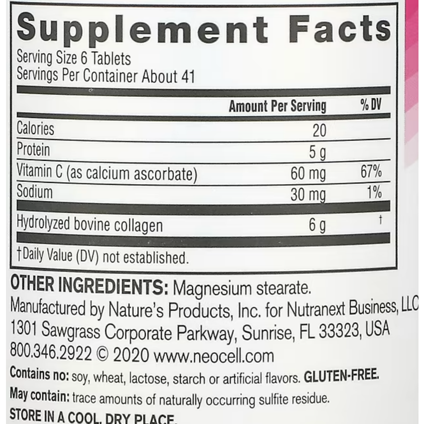 Супер коллаген с витамином С / Super Collagen, Neocell, 250 таблеток