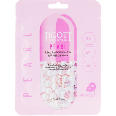 Ампульная маска с жемчугом Jigott Pearl Real Ampoule Mask