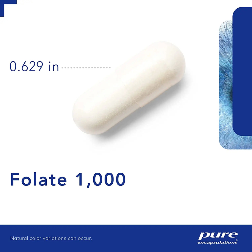 Фолат / Folate, Pure Encapsulations, 1000 мг, 90 капсул