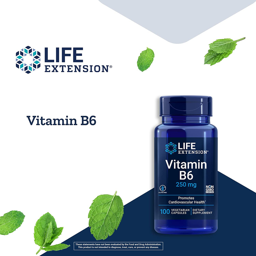 Вітамін B6 / Vitamin B6, Life Extension, 250 мг, 100 капсул
