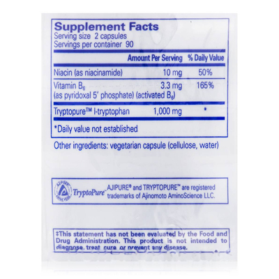 L-триптофан / l-Tryptophan, Pure Encapsulations, 180 капсул