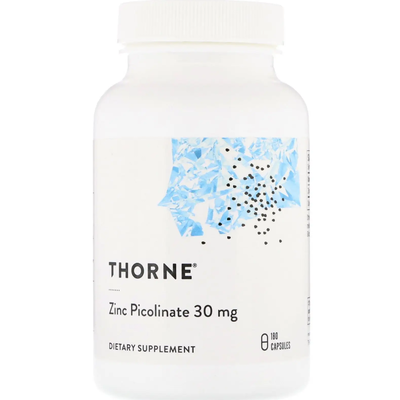 Пиколинат цинка с удвоенной эффективностью / Zinc Picolinate, Thorne Research, 30 мг, 180 капсул