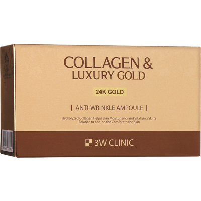 Антивозрастная сыворотка для лица с золотом и коллагеном 3W Clinic Collagen & Luxury Gold Anti-Wrinkle Ampoule