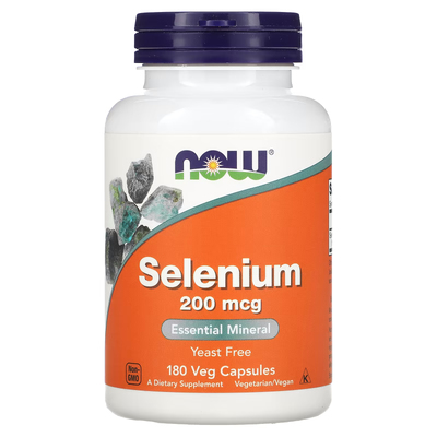 Селен / Selenium, Now Foods, 200 мкг, 180 вегетаріанських капсул