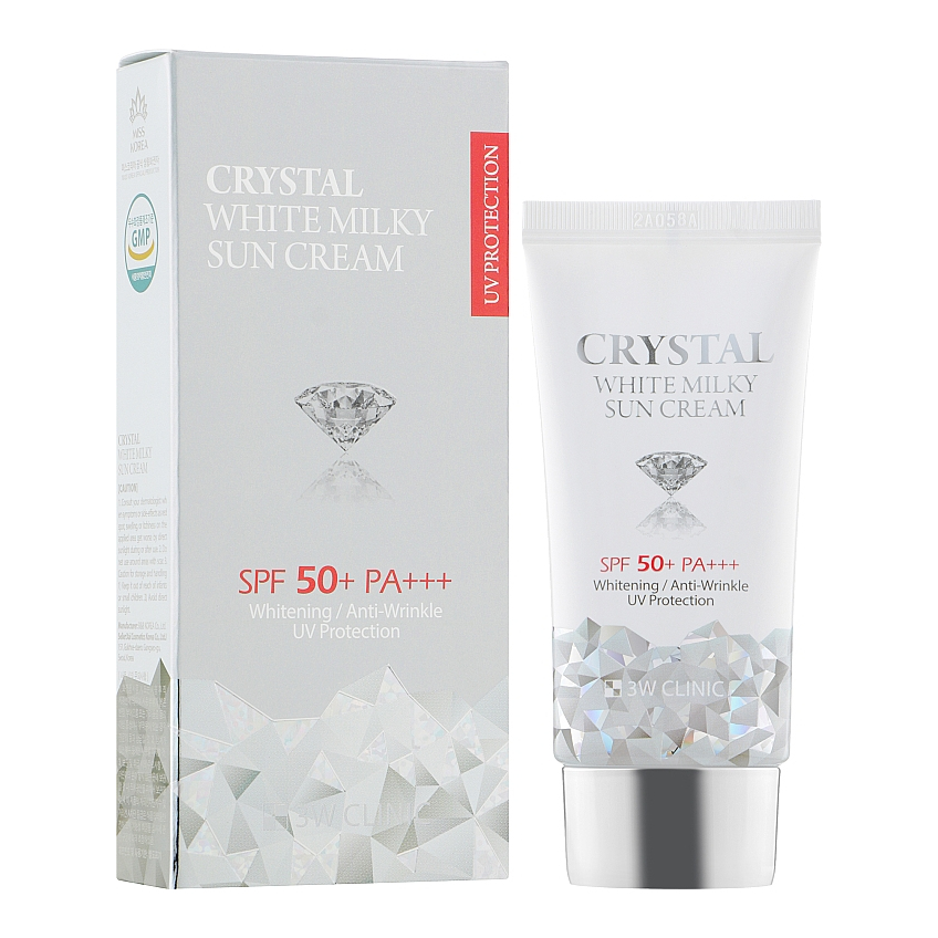 Осветляющий молочный солнцезащитный крем 3W Clinic Crystal White Milky Sun Cream SPF50+ PA+++