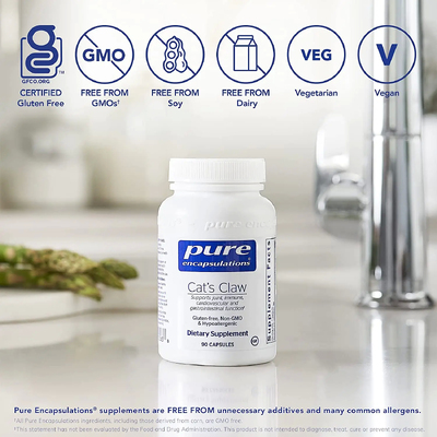 Котячий кіготь / Cats Claw, Pure Encapsulations, 450 мг, 90 капсул