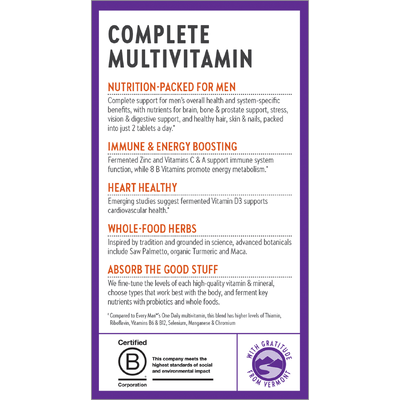 Улучшенный мультивитаминный комплекс для мужчин / Men's Advanced Multivitamin, New Chapter, 120 таблеток