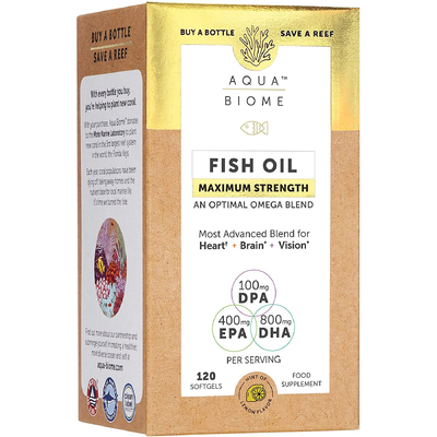 Риб'ячий жир з максимальною ефективністю з лимонним смаком / Aqua Biome, Enzymedica, 60 гелевых капсул