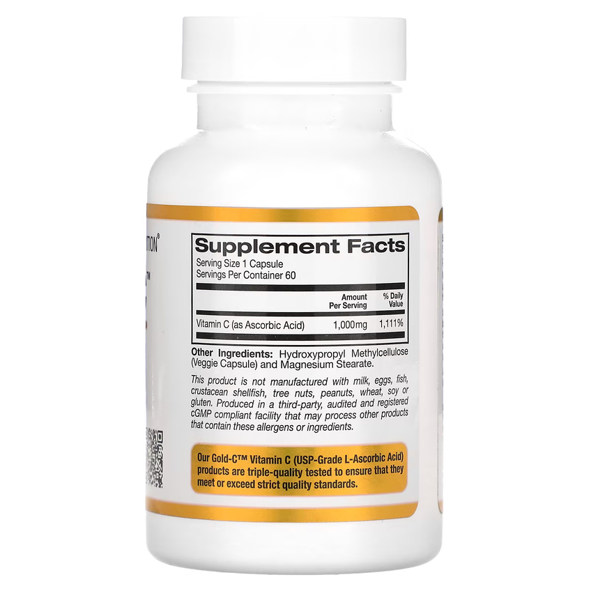 Gold C / Вітамін C класу USP, California Gold Nutrition, 1000 мг, 60 вегетаріанських капсул