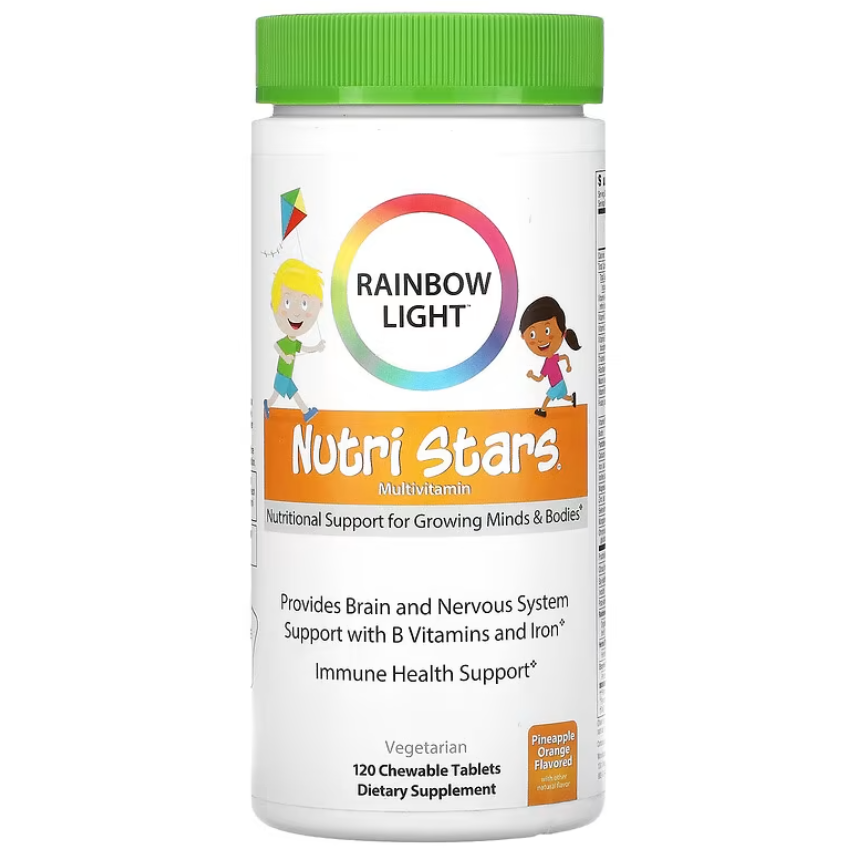 Мультивитамины со вкусом ананаса и апельсина / Nutri Stars, Rainbow Light, 120 жевательных таблеток