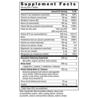 Комплекс витамина B полного спектра / Complete B-Complex Food Based Formula, Rainbow Light, 90 таблеток