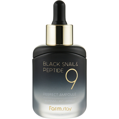 Омолаживающая сыворотка с черной улиткой и пептидами Farmstay Black Snail & Peptide 9 Perfect Ampoule