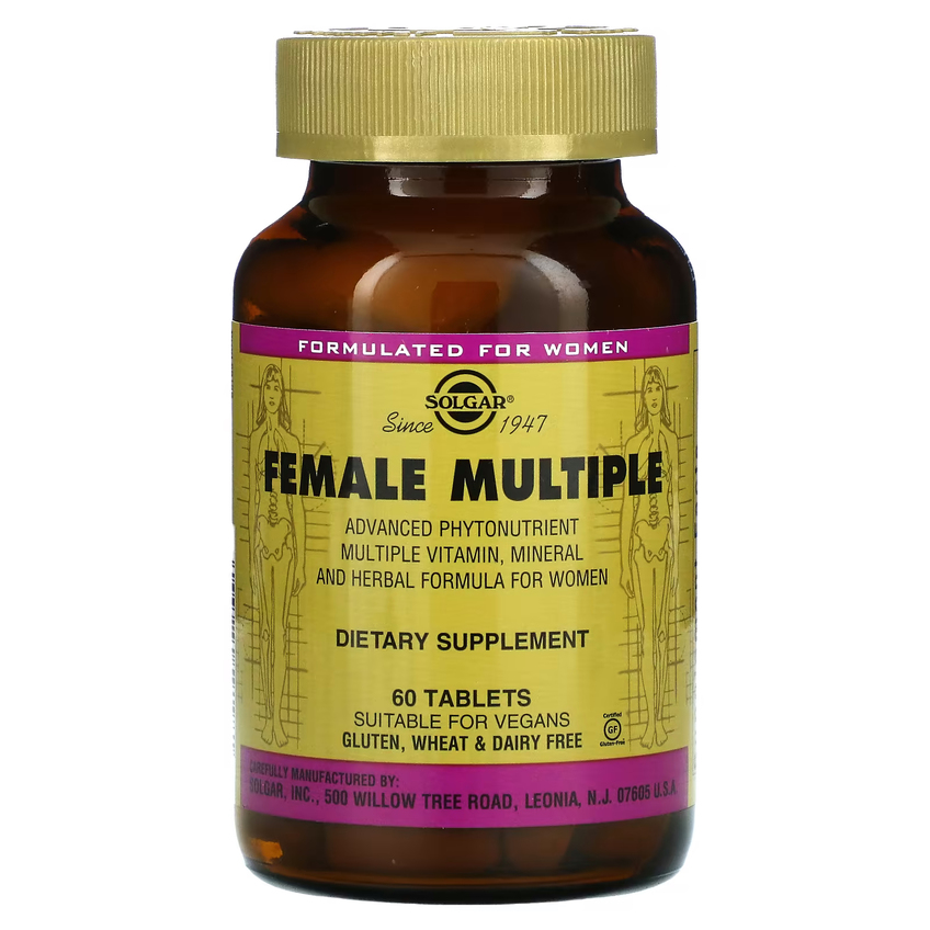 Комплекс витаминов, минералов и трав для женщин / Female Multiple, Solgar, 60 таблеток