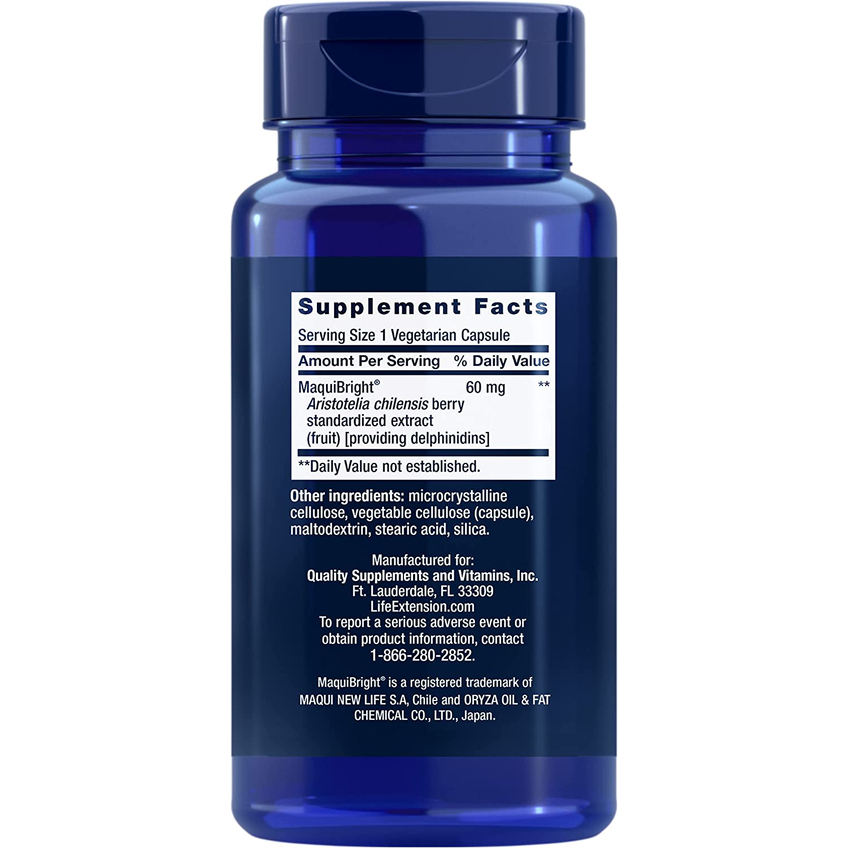 Средство для поддержания функций слезных желез / Tear Support with MaquiBright Maqui Berry Extract, Life Extension, 60 мг, 30 капсул