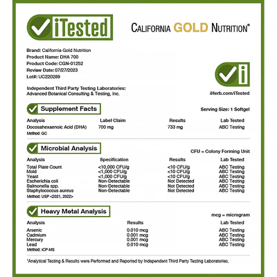ДГК 700 из рыбьего жира / DHA 700 Fish Oil, Ultra-Concentrated, California Gold Nutrition, 1000 мг / 700 мг, 30 гелевых капсул