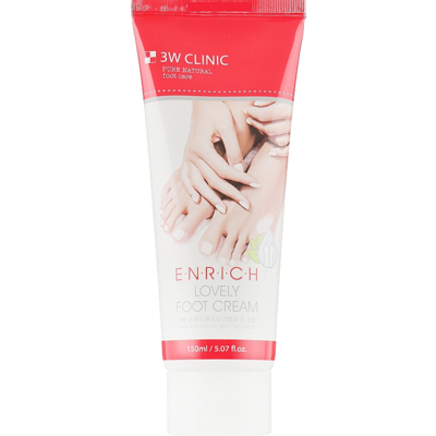 Восстановительный крем для ног с гиалуроновой кислотой 3W Clinic Enrich Lovely Foot Treatment