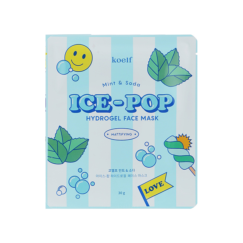 Гидрогелевая маска для лица с мятой и содой Koelf Mint & Soda Ice-Pop Hydrogel Face Mask