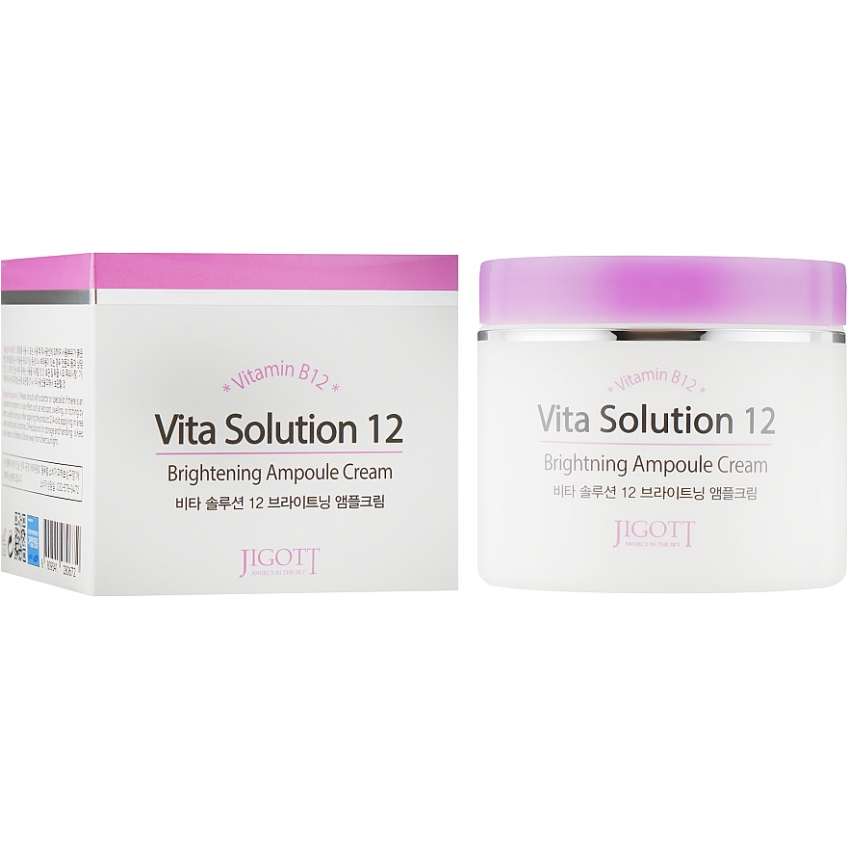 Ампульный крем для улучшения цвета лица с витамином B12 Jigott Vita Solution 12 Brightening Ampoule Cream